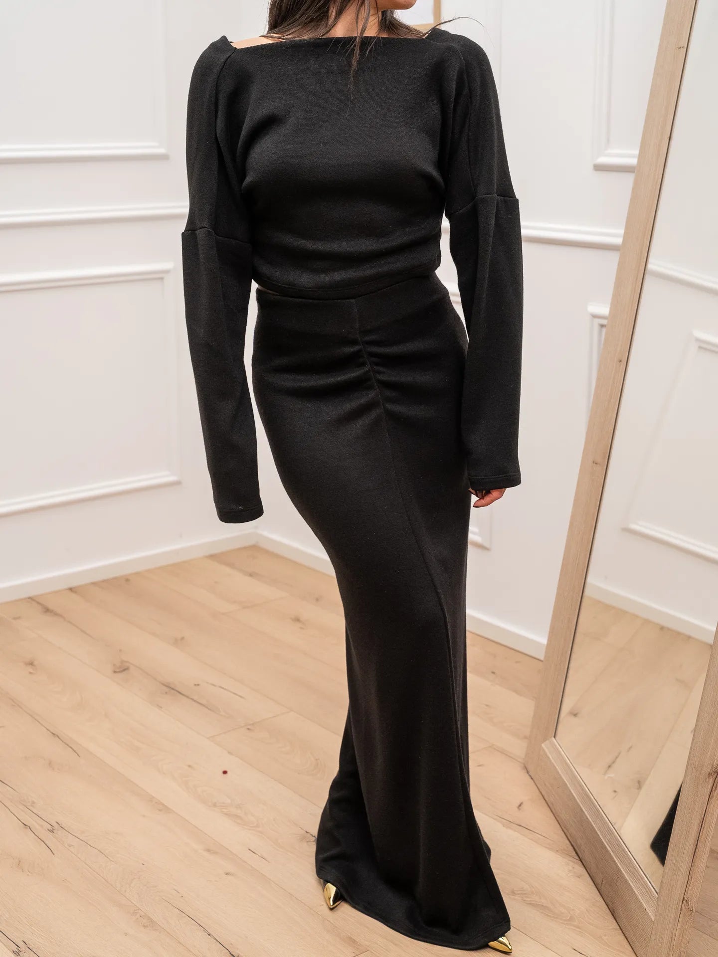 Gonna soft touch nera con arriccio - HaveOne