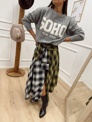 Gonna check bicolor stile camicia - Dixie