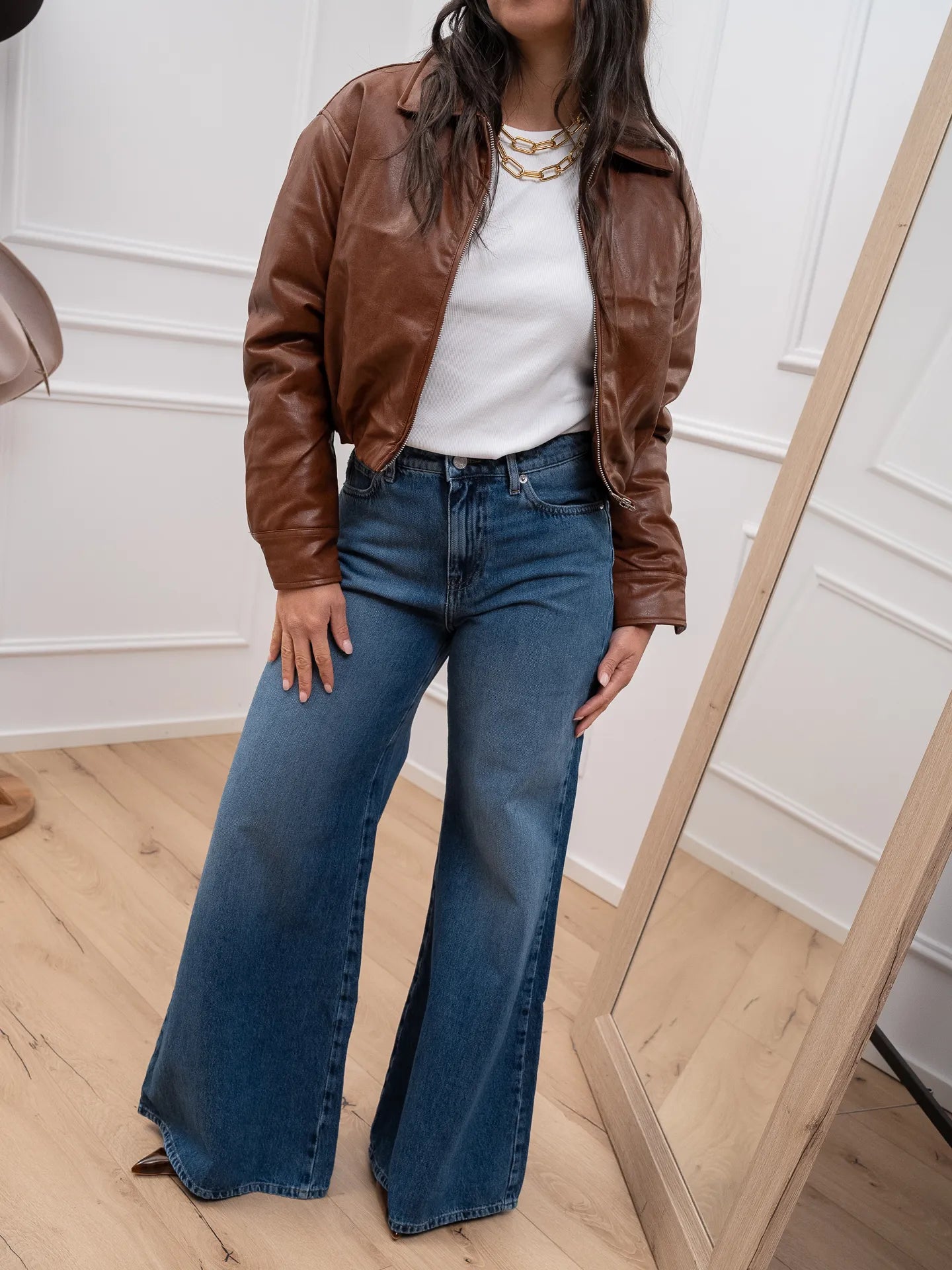 Bomber crop cognac - Glamorous