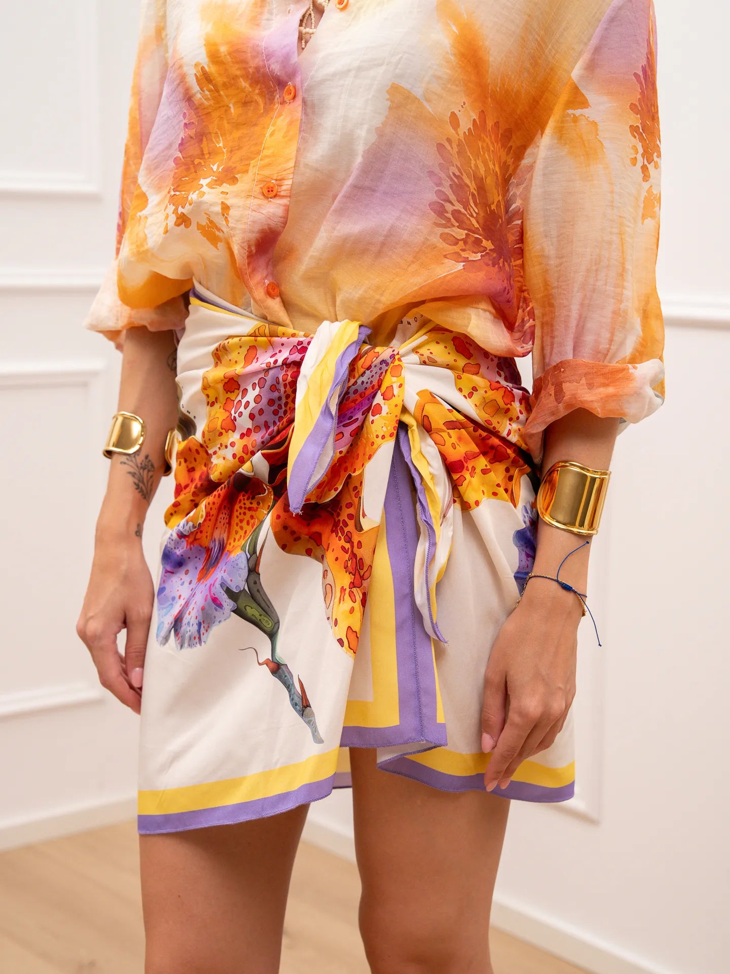 Gonna pareo mini Orchidea arancio - HaveOne