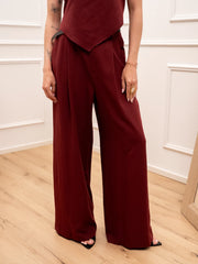 Pantaloni Bandita bordeaux con pinces - HaveOne