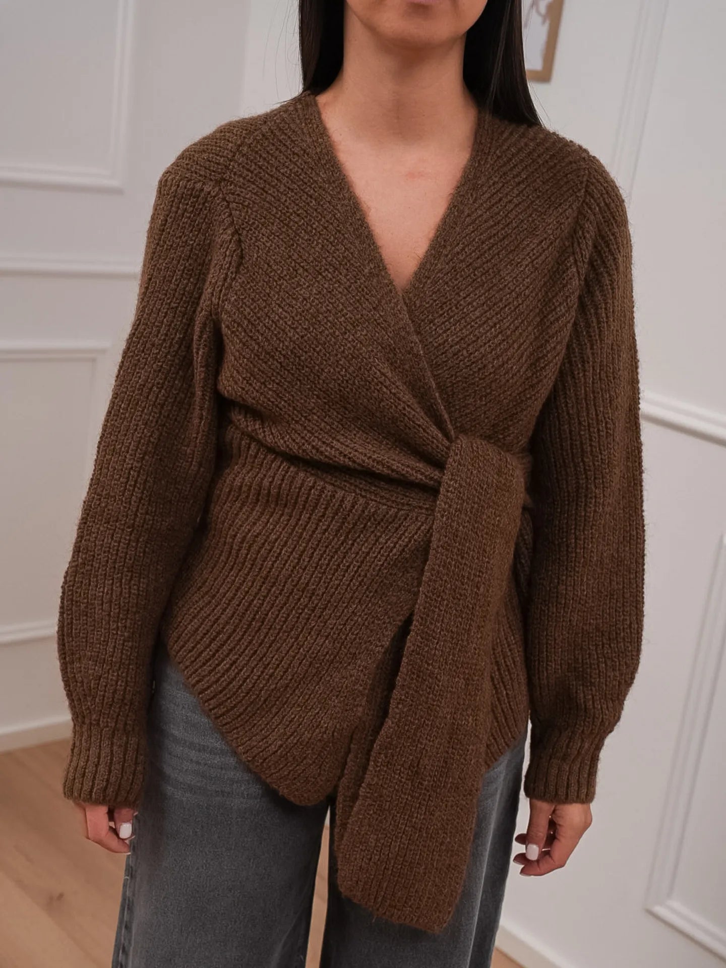 Cardigan a portafoglio tabacco - Vicolo