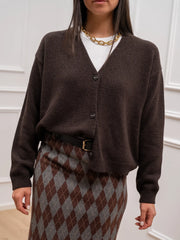 Cardigan basic moro con bottoncini - Tensione In