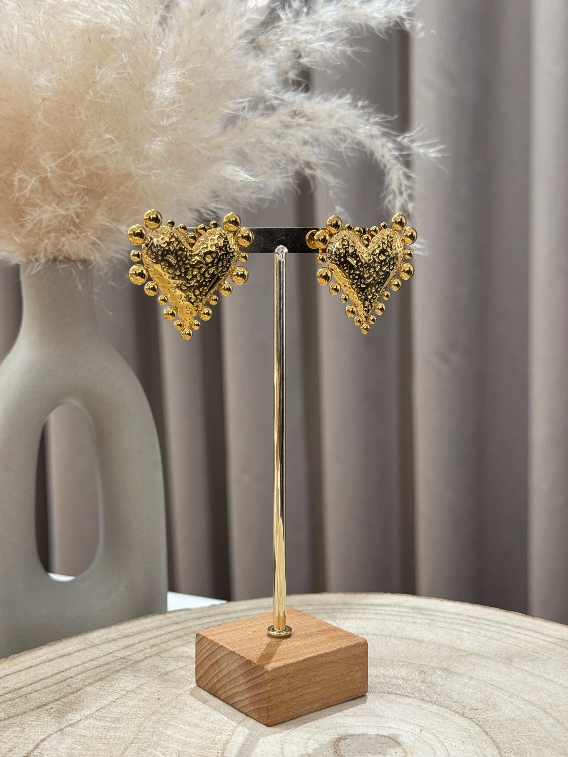 Orecchini cuore maxi bubble oro - Calibro Shop
