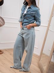 Tuta lunga in denim bicolor - HaveOne