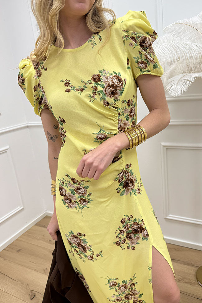 Vestito ischia floreale limone - Vicolo