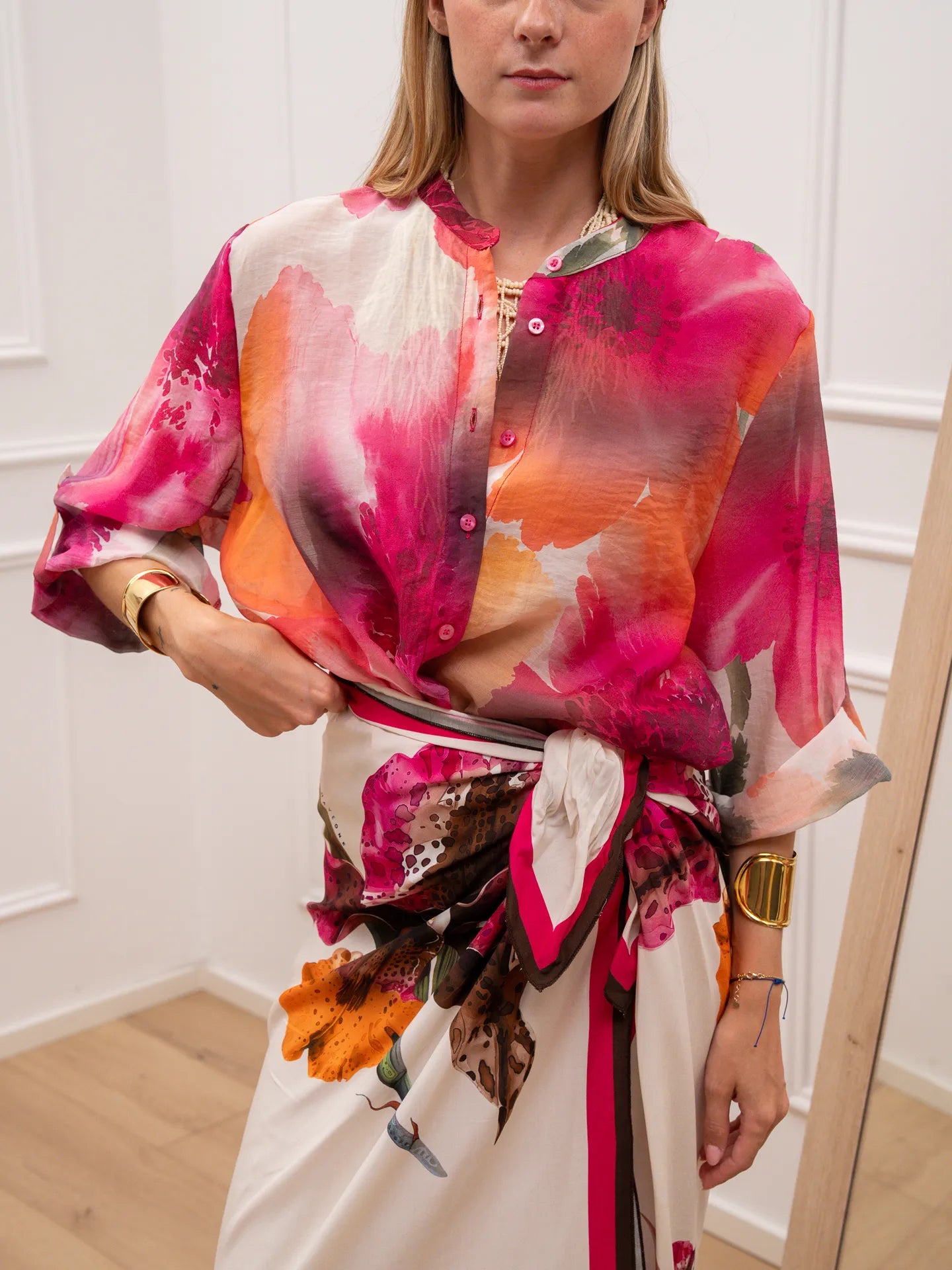 Camicia Orchidea fucsia in lyocell - HaveOne