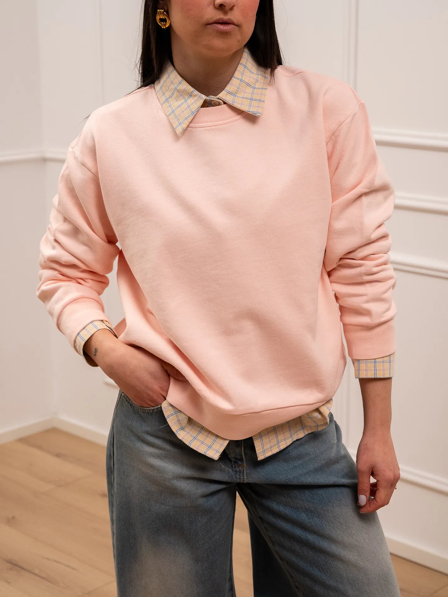 Felpa 8 basic rosa chiaro - Vicolo