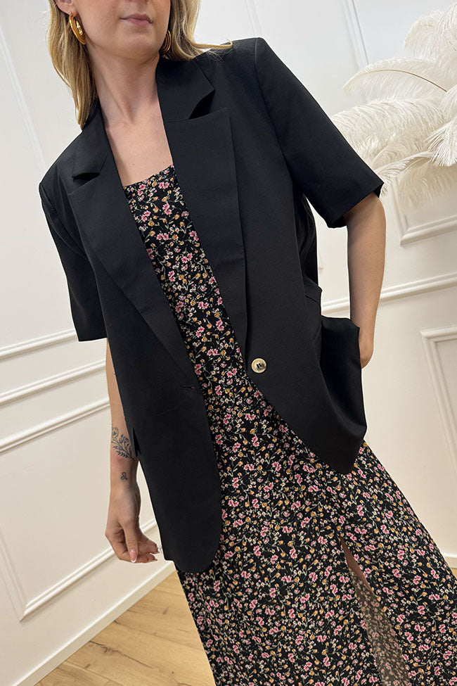 Giacca basic a mezza manica nera - Vicolo