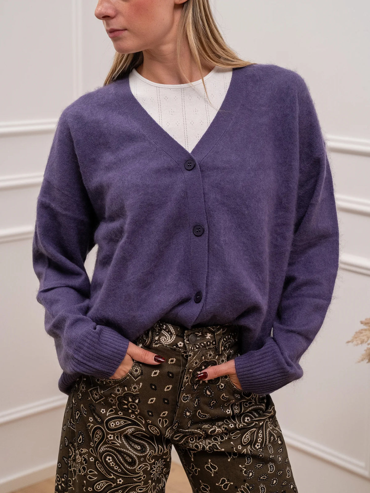 Cardigan Fluffy misto lana e cashmere - Vicolo