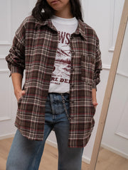 Giacca camicia in flanella bordeaux - Dixie