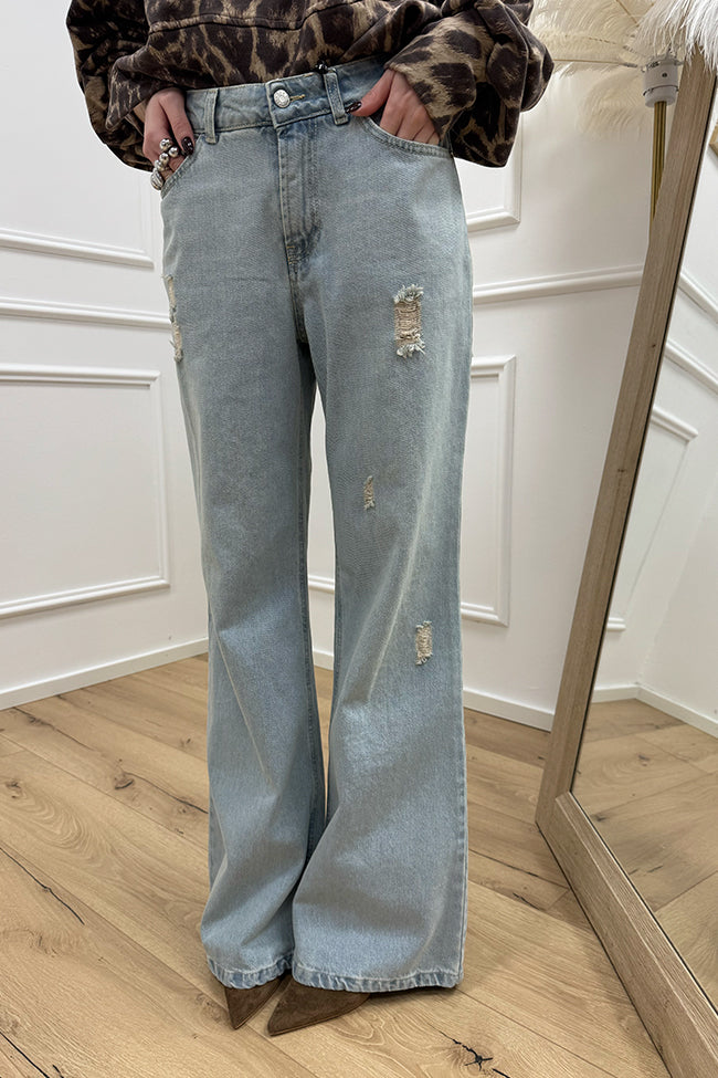 Jeans Tokyo lavaggio chiaro vintage con rotture - HaveOne