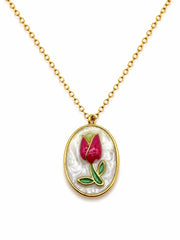 Collana Tulip smaltata avorio - Calibro Shop