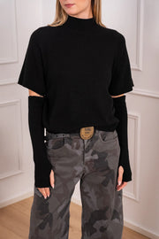 Maglia Break lana e cashmere con manicotti - Vicolo