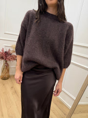 Maglia Gaia moro in mohair mezza manica - Dixie