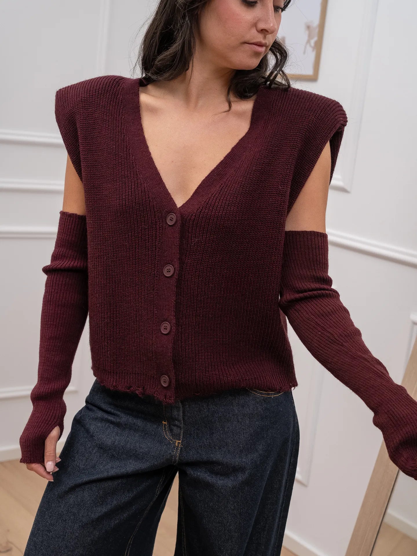 Gilet vino con manicotti - HaveOne