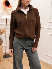 Maglia inglese camoscio full zip - HaveOne