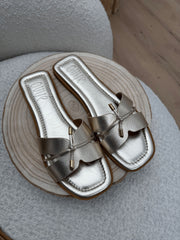 Ciabatta Bali pelle platino - Ovyè