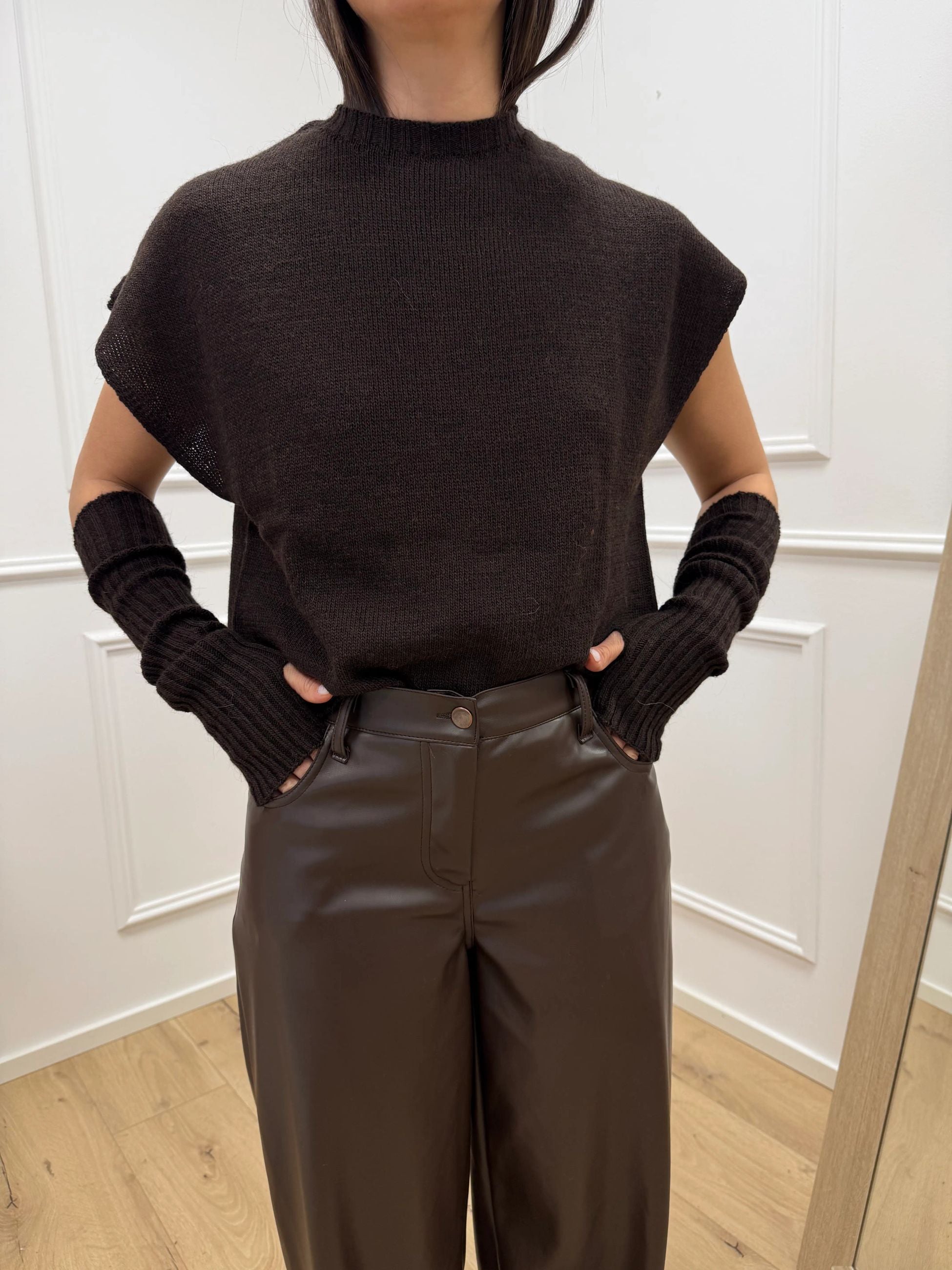 Gilet moro manicotti misto lana e alpaca - HaveOne