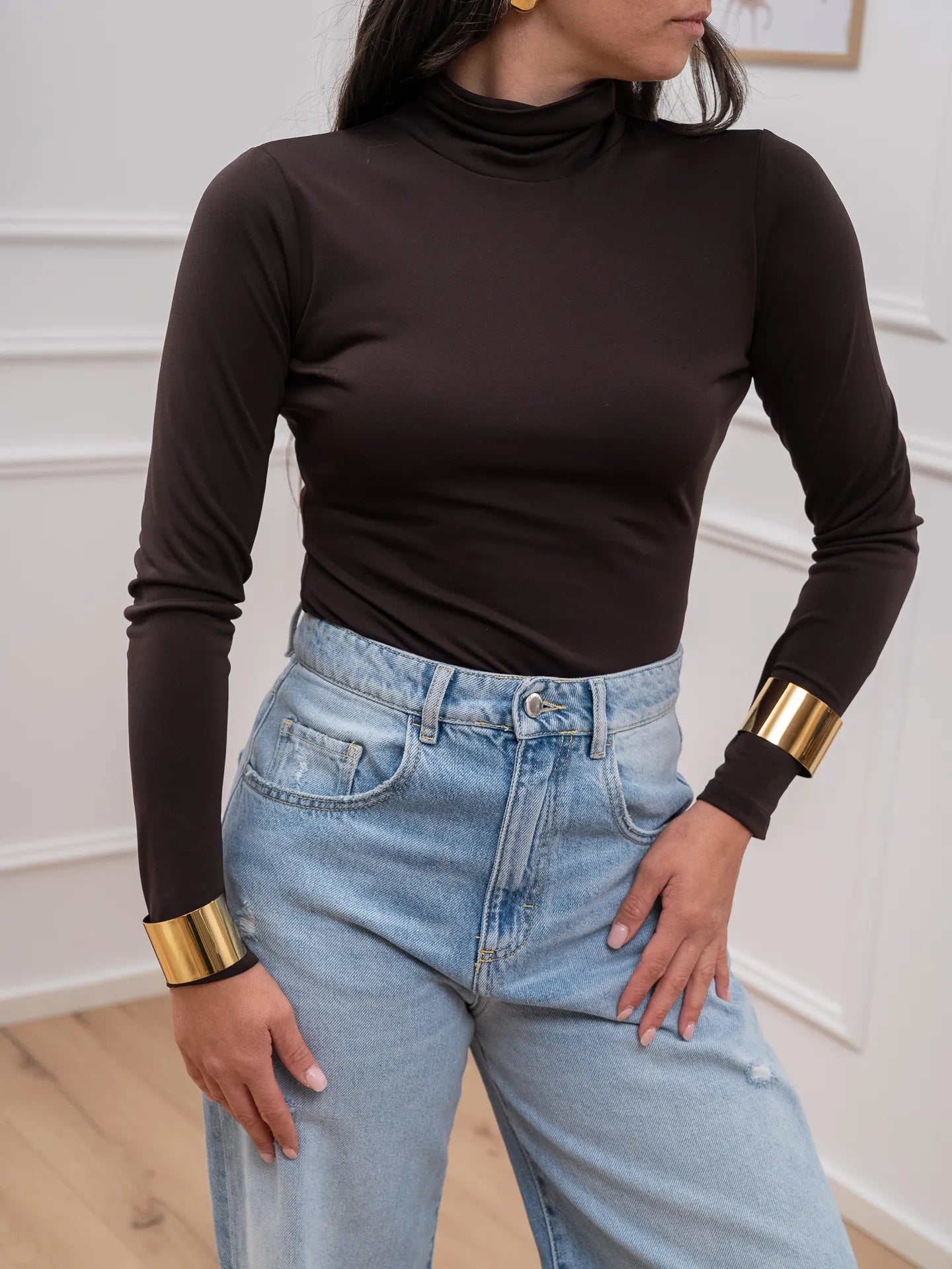 Body collo alto moro a manica lunga - Glamorous