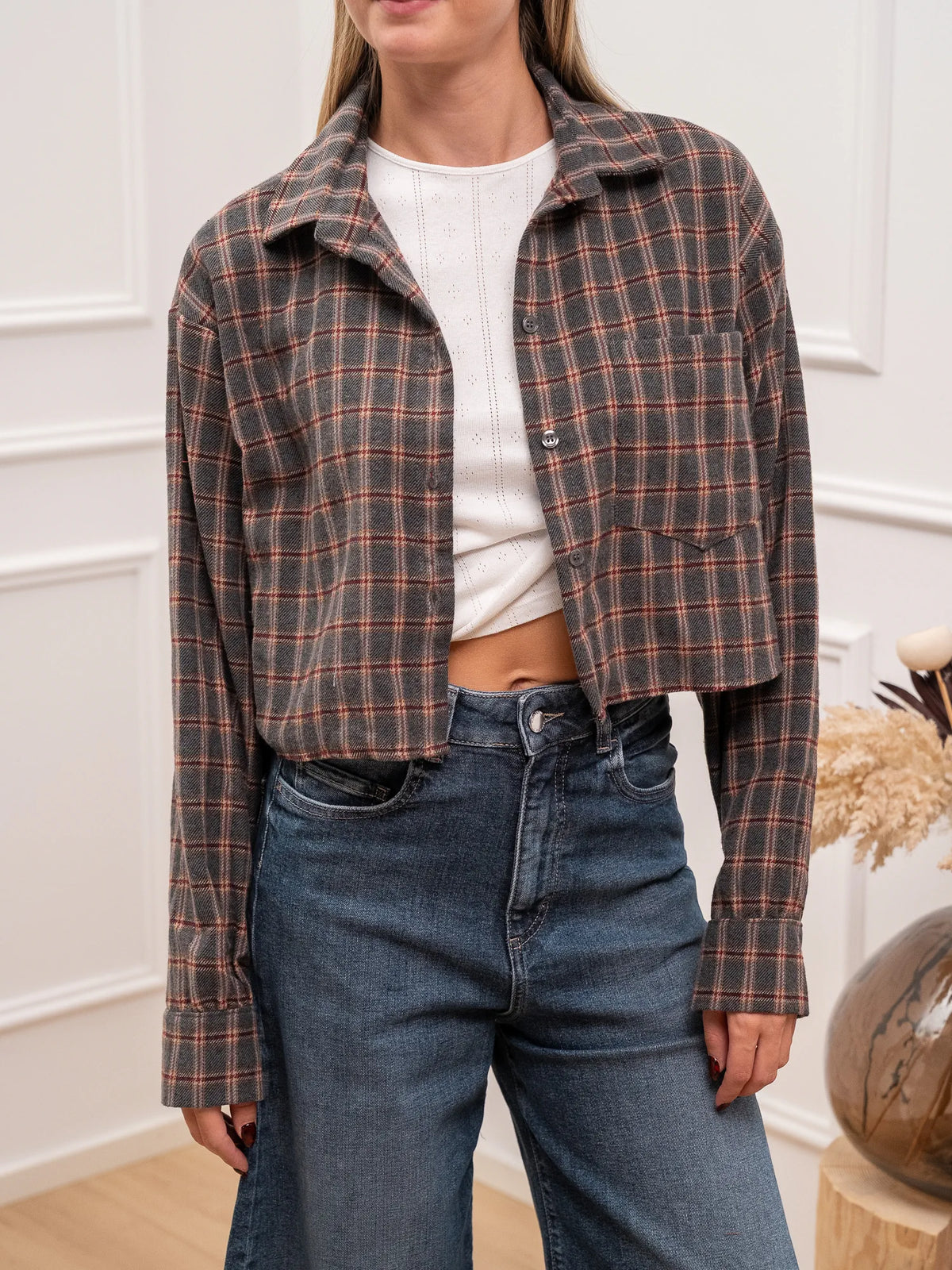 Camicia cropped Belluno check - Crispy