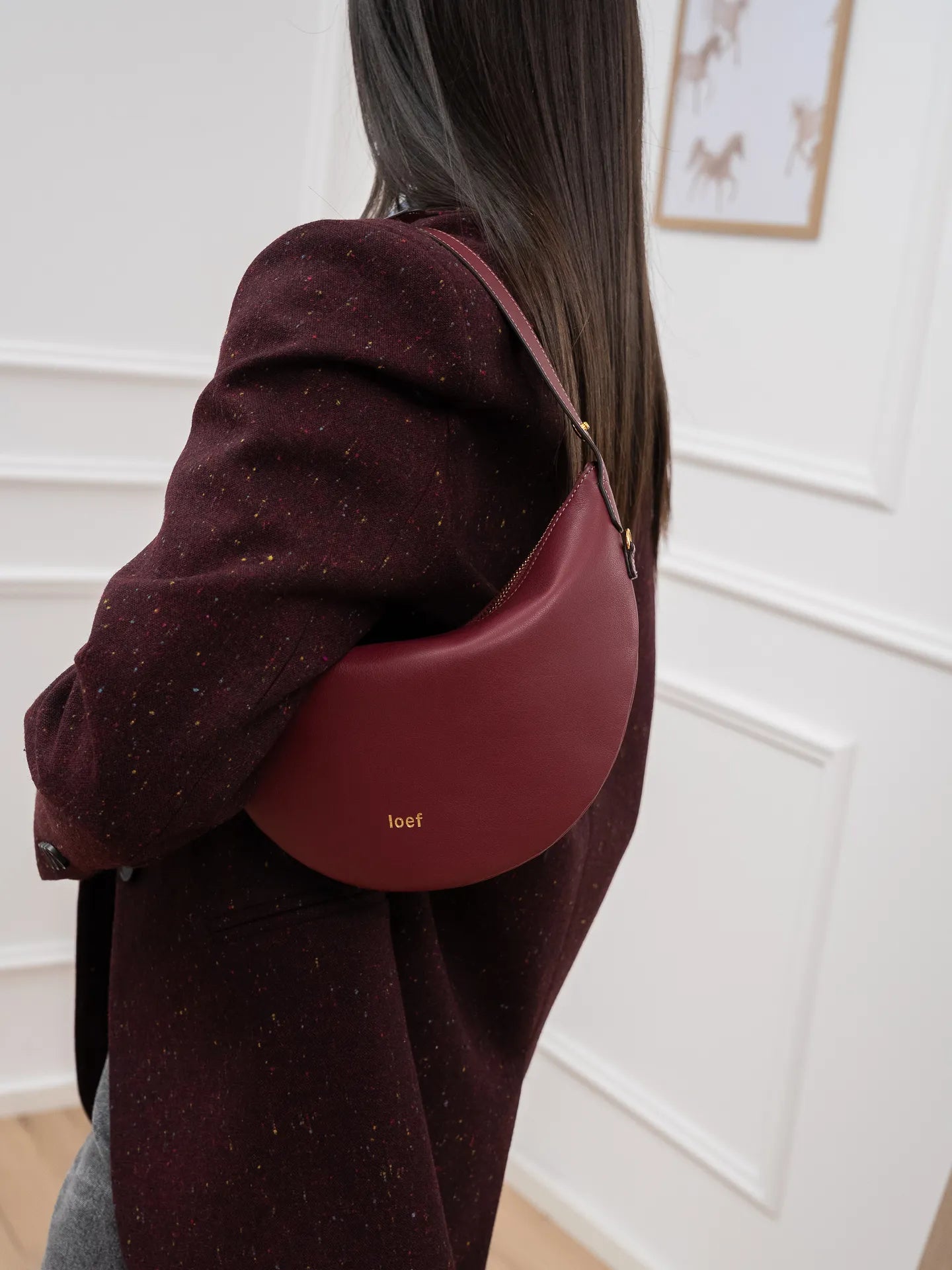 Borsa Lula in pelle liscia rubino - Ioef