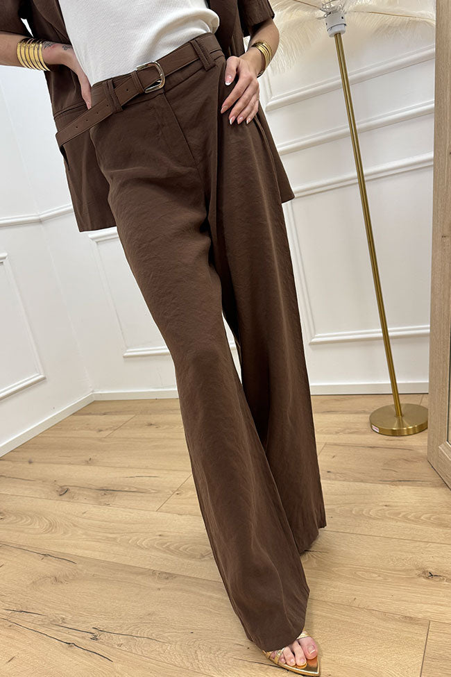 Pantaloni moro in viscosa stropicciata - HaveOne