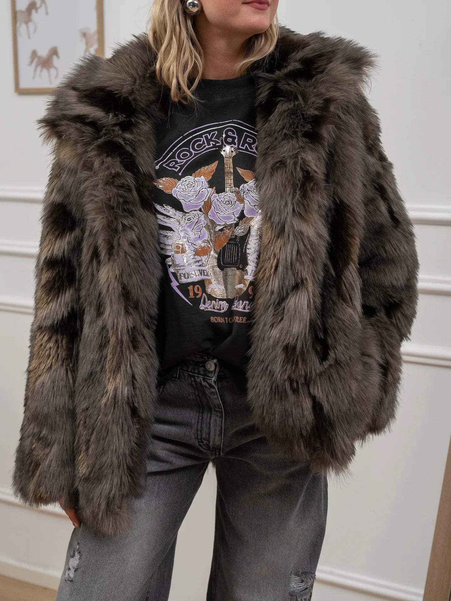 Pelliccia midi tortora - HaveOne