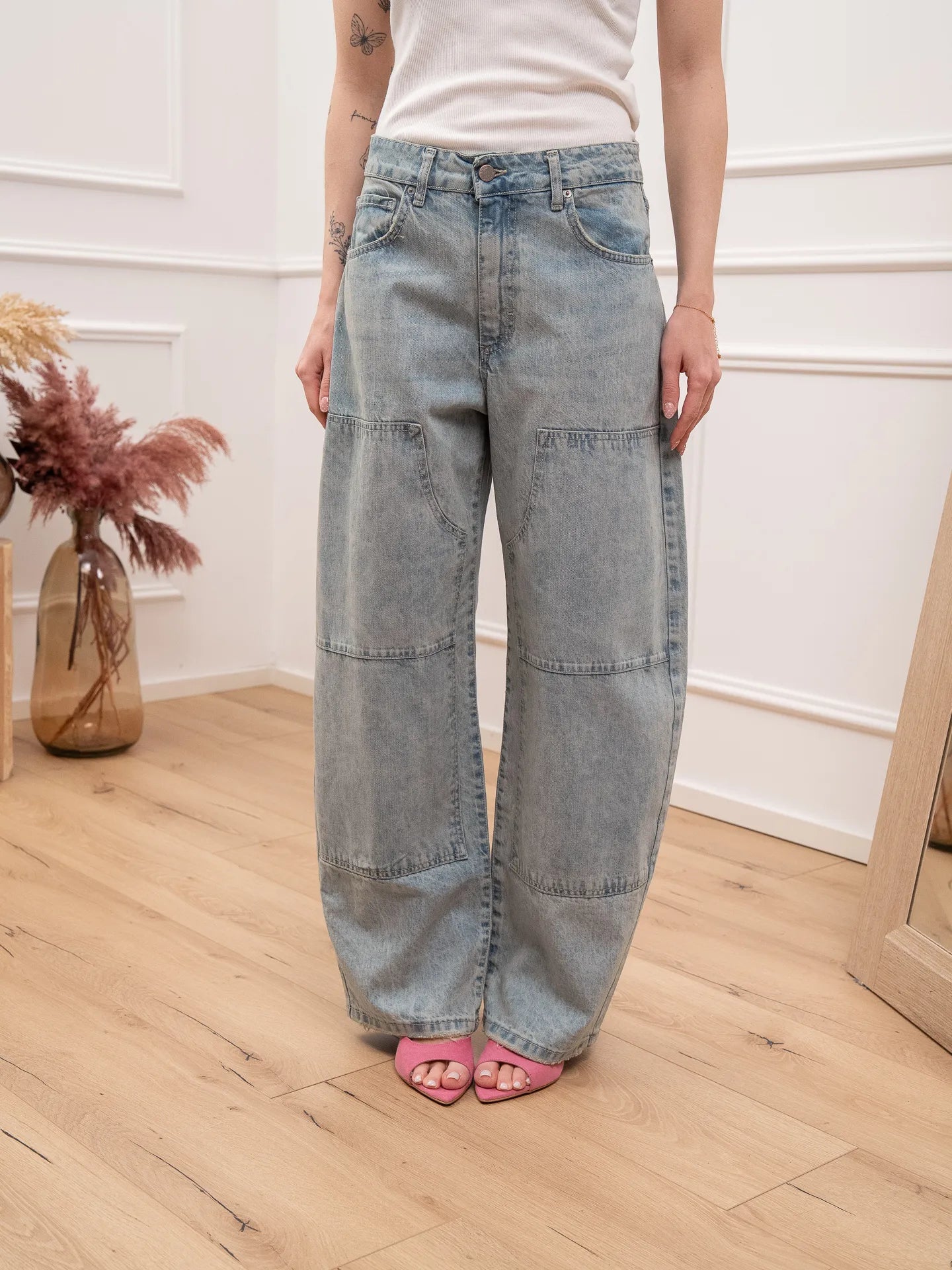 Jeans Ilary sky barrel fit western - Tensione In