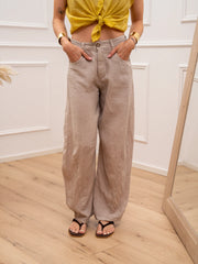 Pantaloni Ermitage sabbia 100% lino - Tensione In