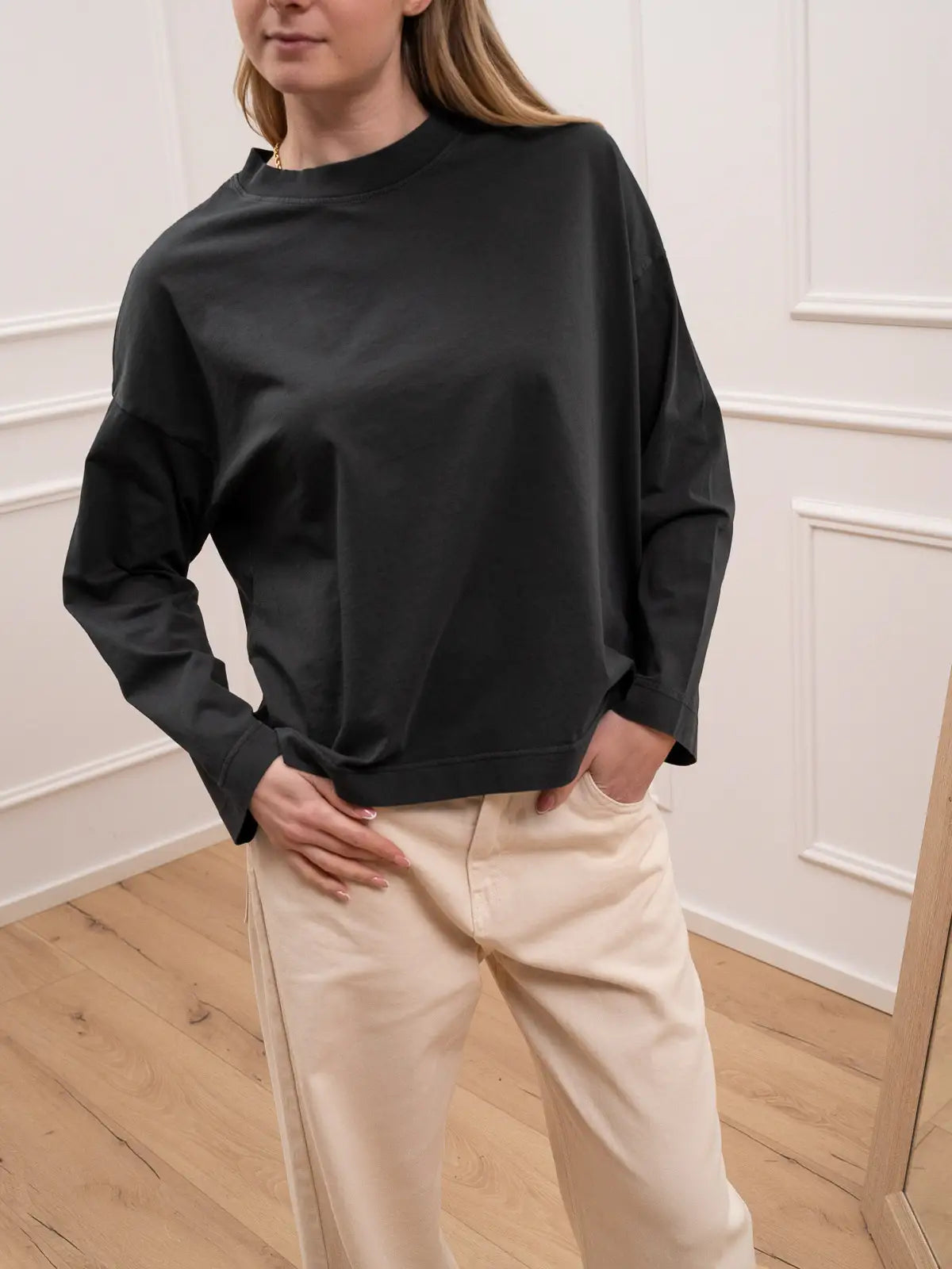 T shirt basic asfalto bordi spessi - HaveOne