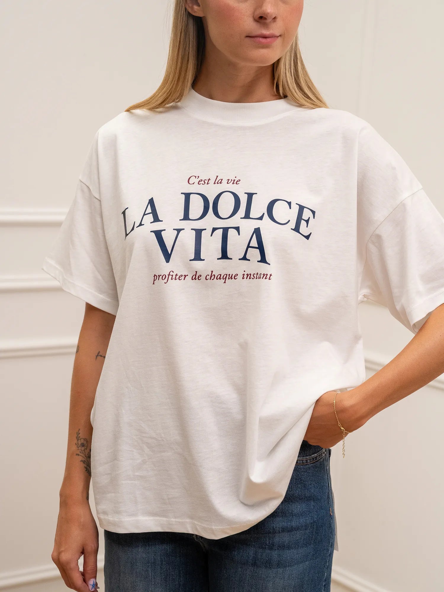 T shirt over bianca La dolce vita - Vicolo