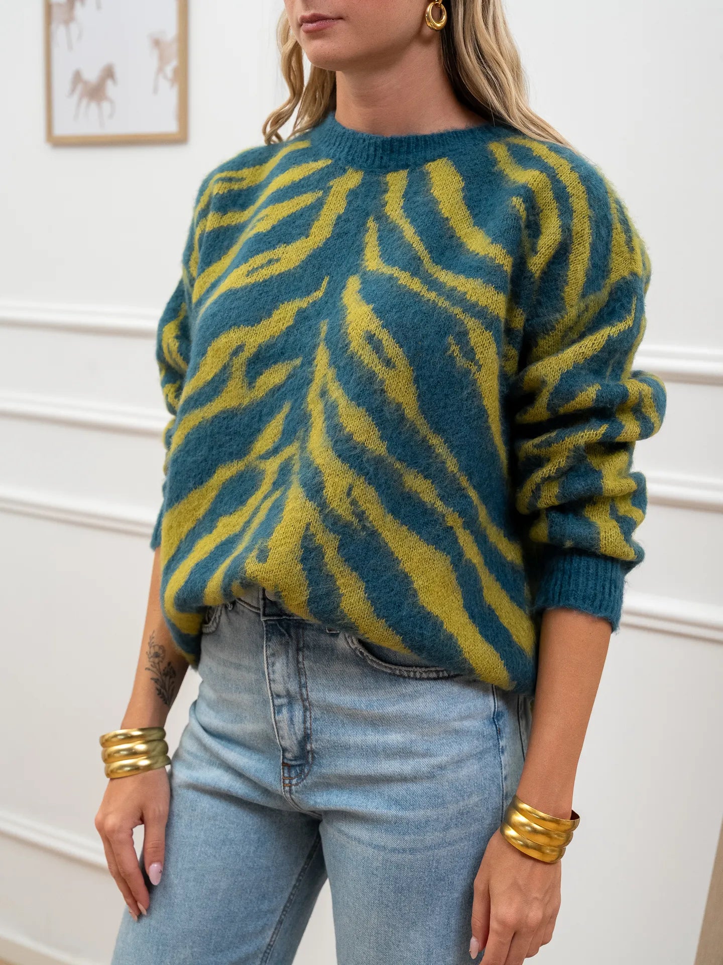 Maglia jacquard ottanio oversize - HaveOne