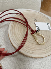 Cintura doppia bordeaux con fibbia dorata - Calibro Shop