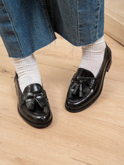 Mocassino nero con nappine - Divine Follie