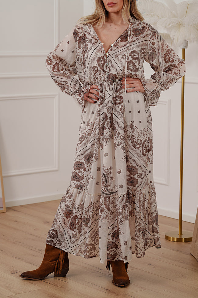 Vestito boho fantasia bandana in lyocell - Vicolo