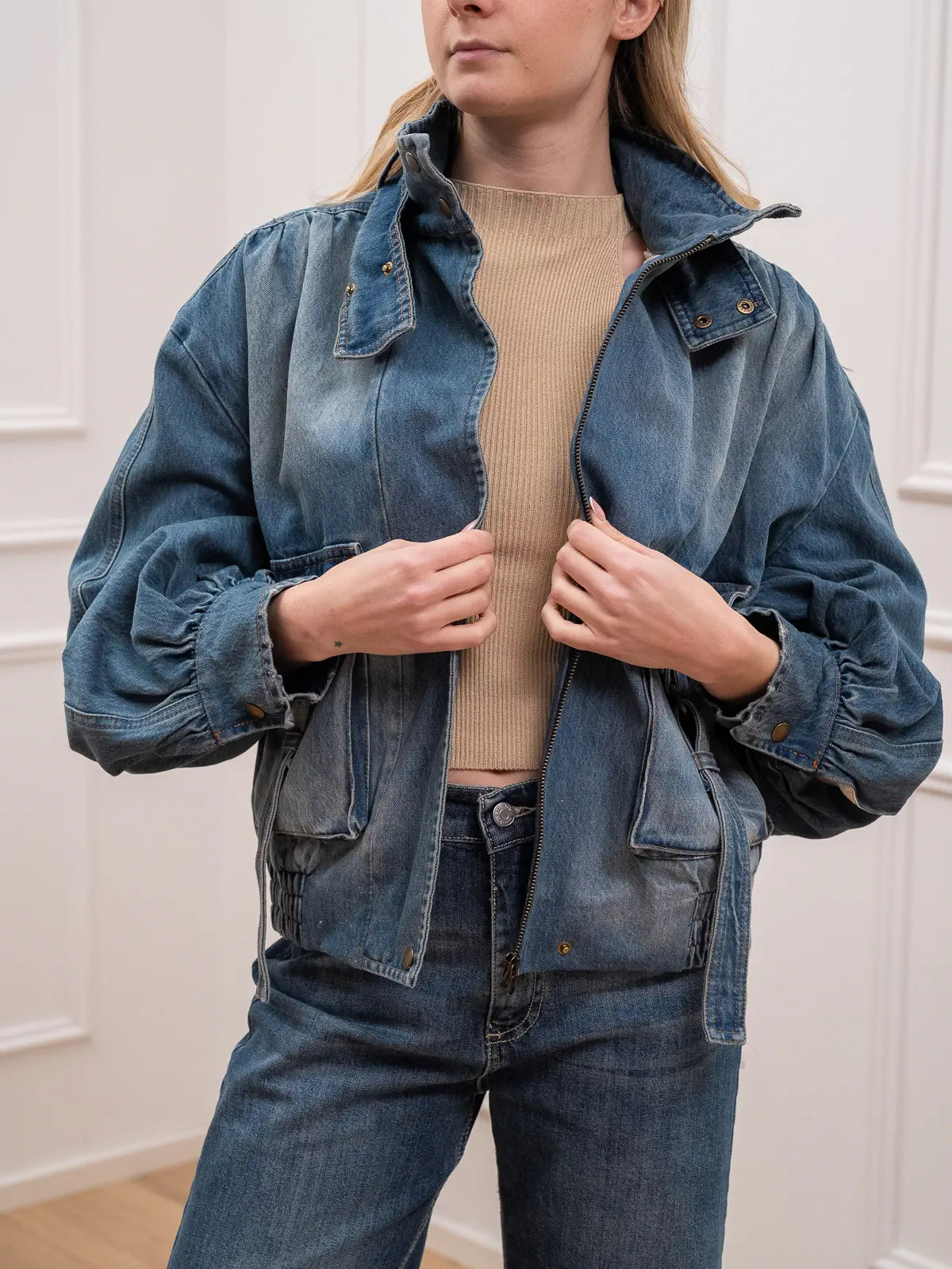 Bomber cargo in denim - Tensione In