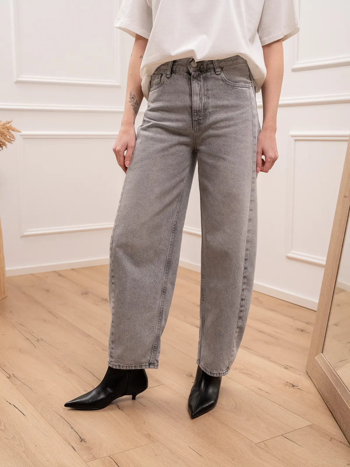 Jeans Chiara denim grigio barrel fit - Vicolo