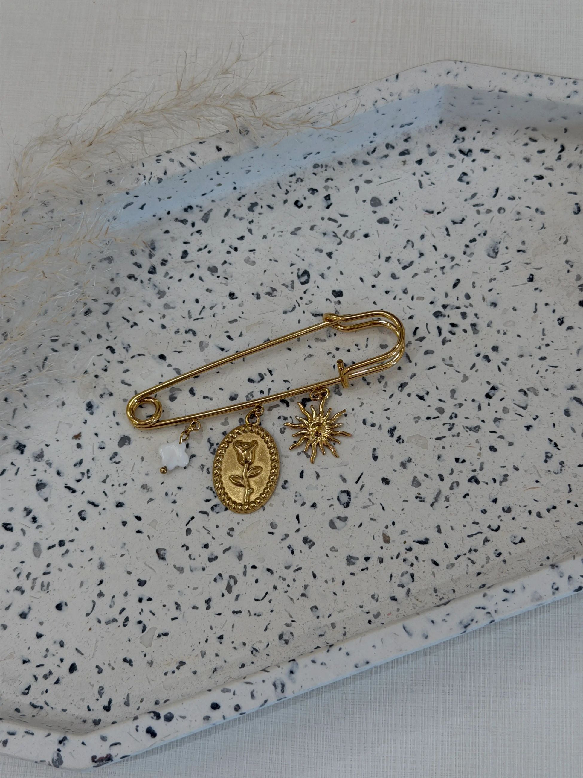 Spilla multi charms oro - Calibro Shop
