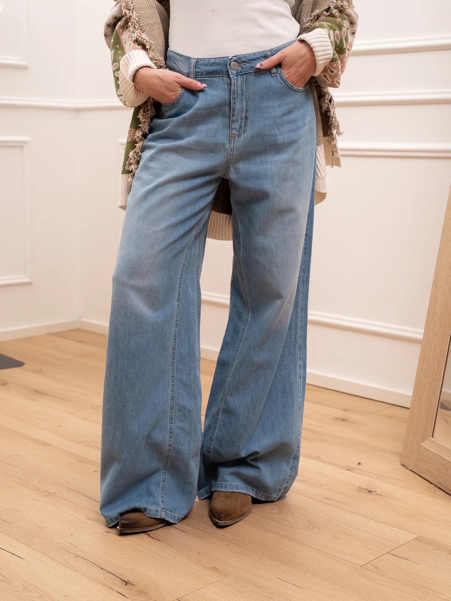 Jeans Ketty denim chiaro wide leg - HaveOne