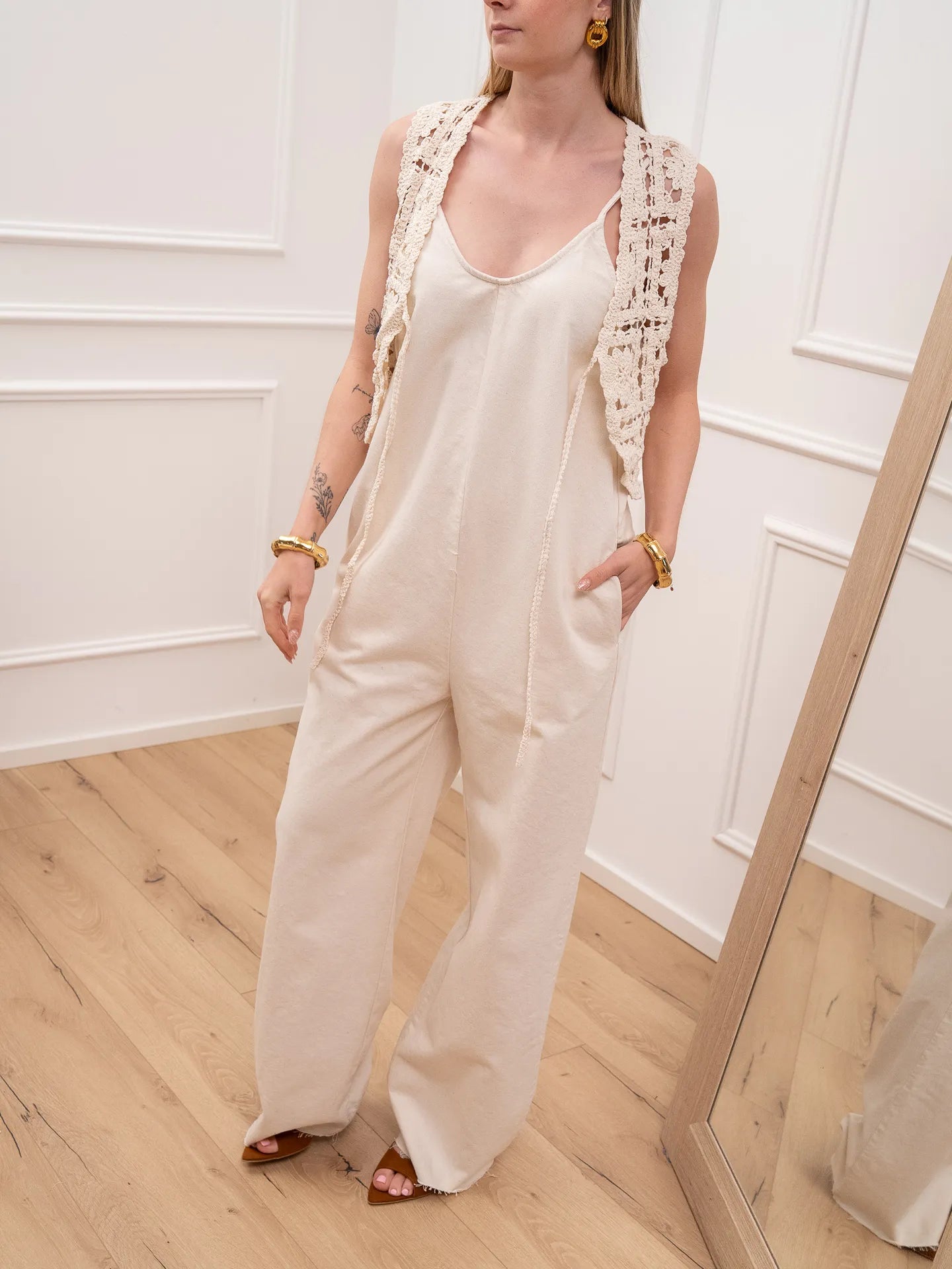 Tuta Elise in denim burro - Vicolo
