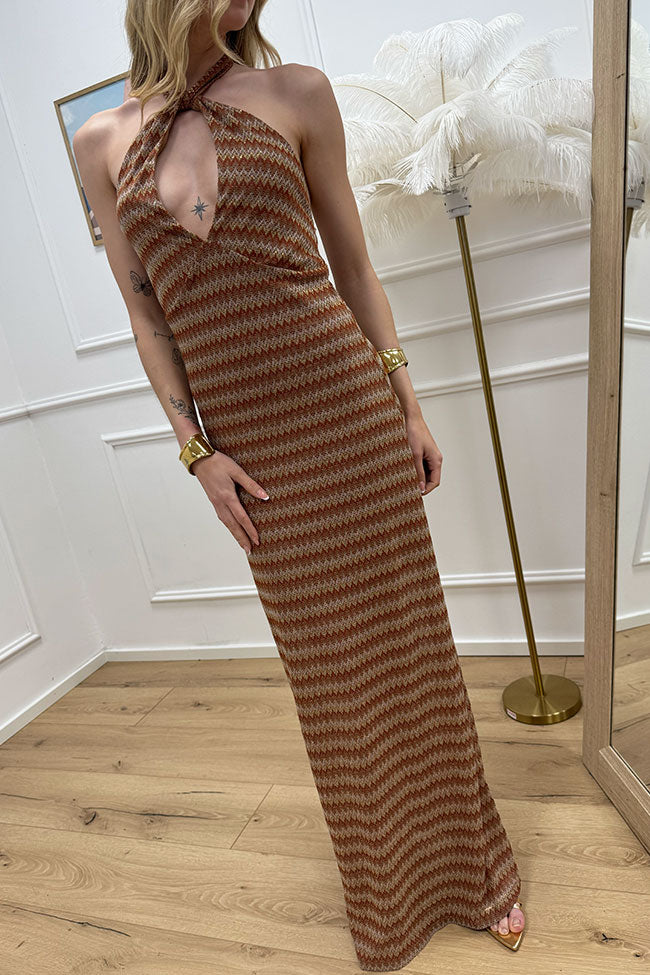 Vestito Missoni lurex zig zag ruggine - HaveOne