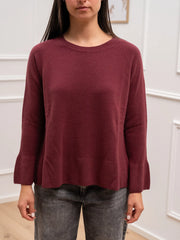 Maglia girocollo bordeaux 100% lana - HaveOne