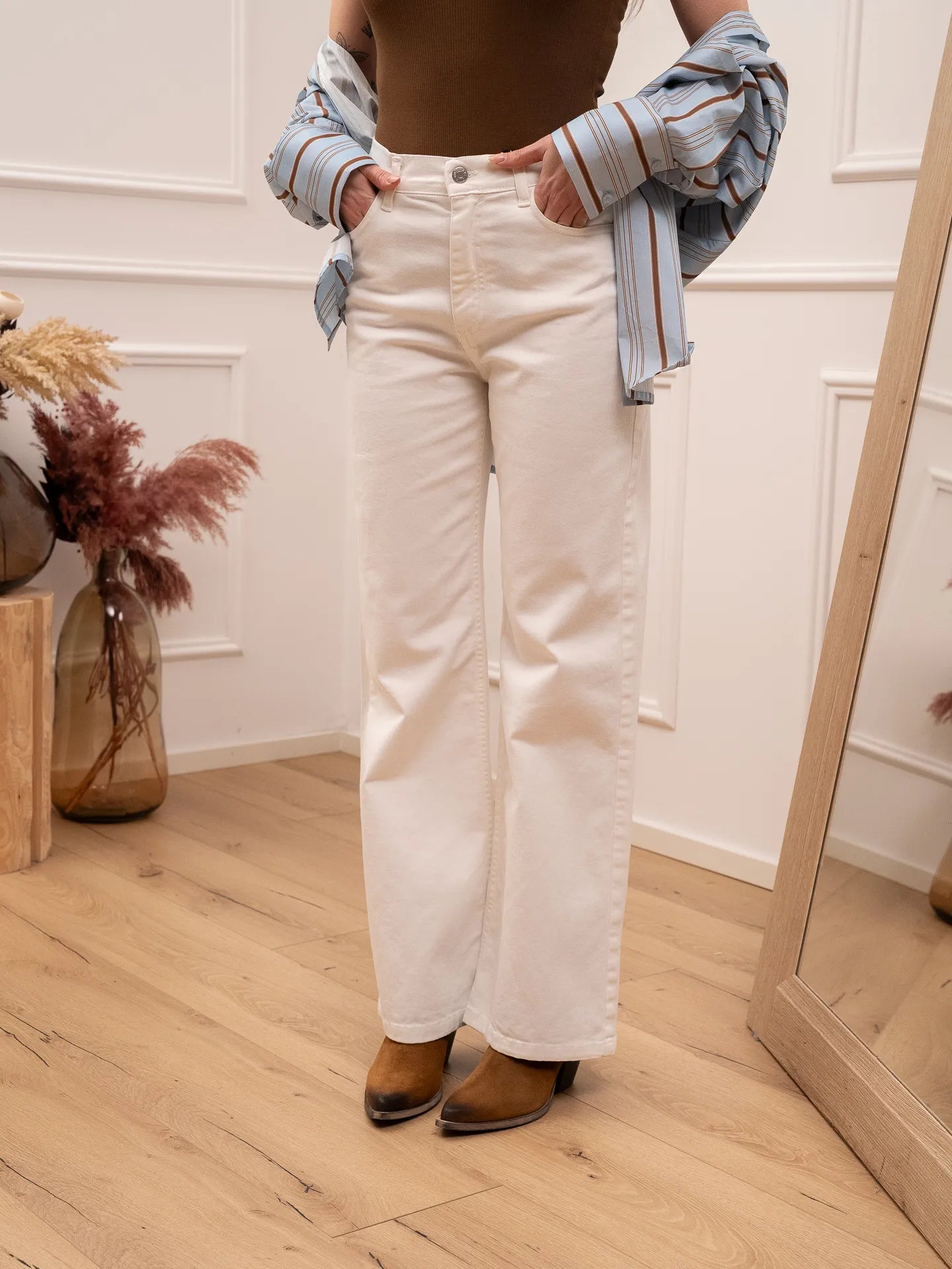 Jeans London in bull denim bianco - HaveOne