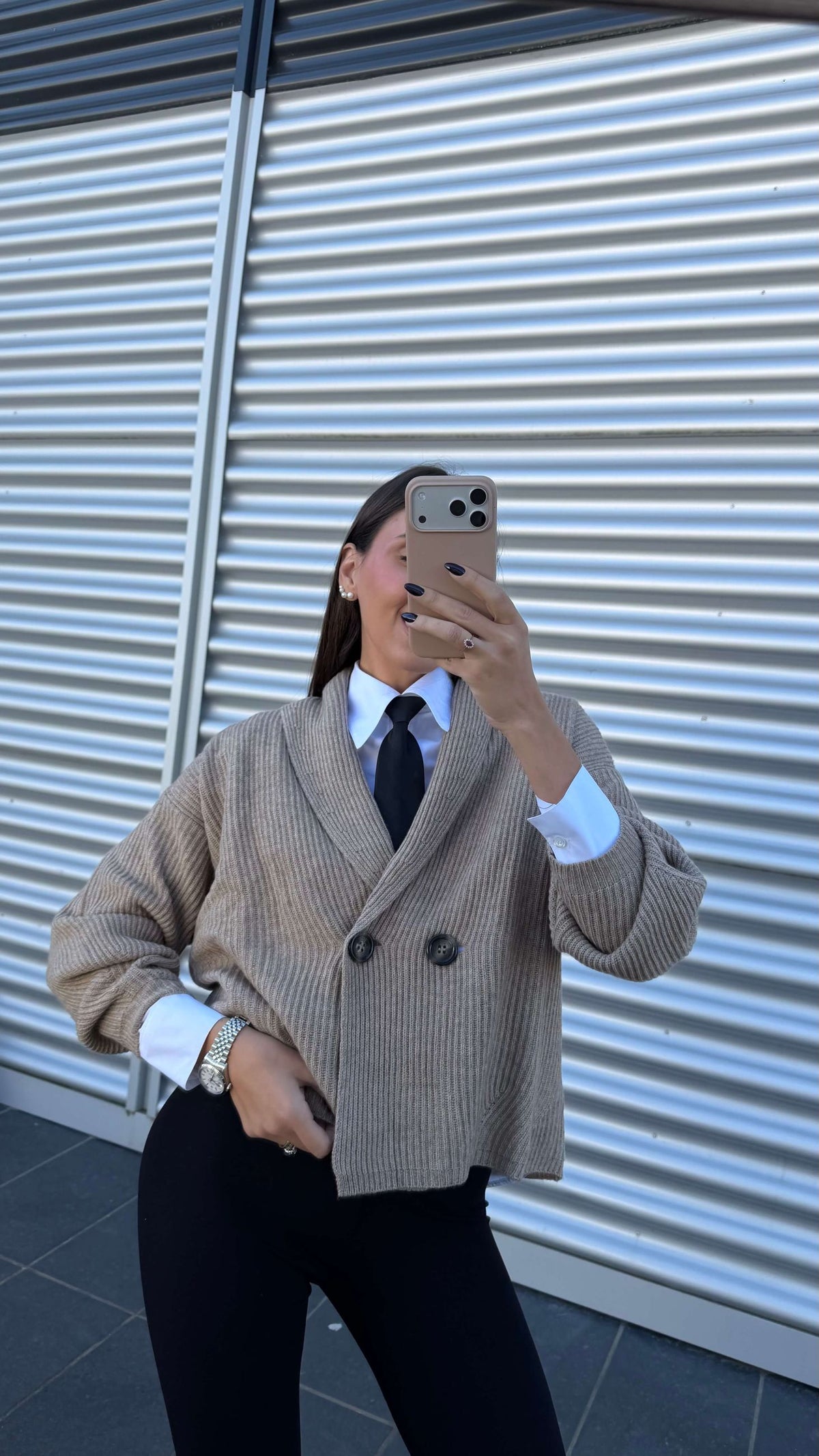 Cardigan doppiopetto misto lana e cashmere - Tensione In