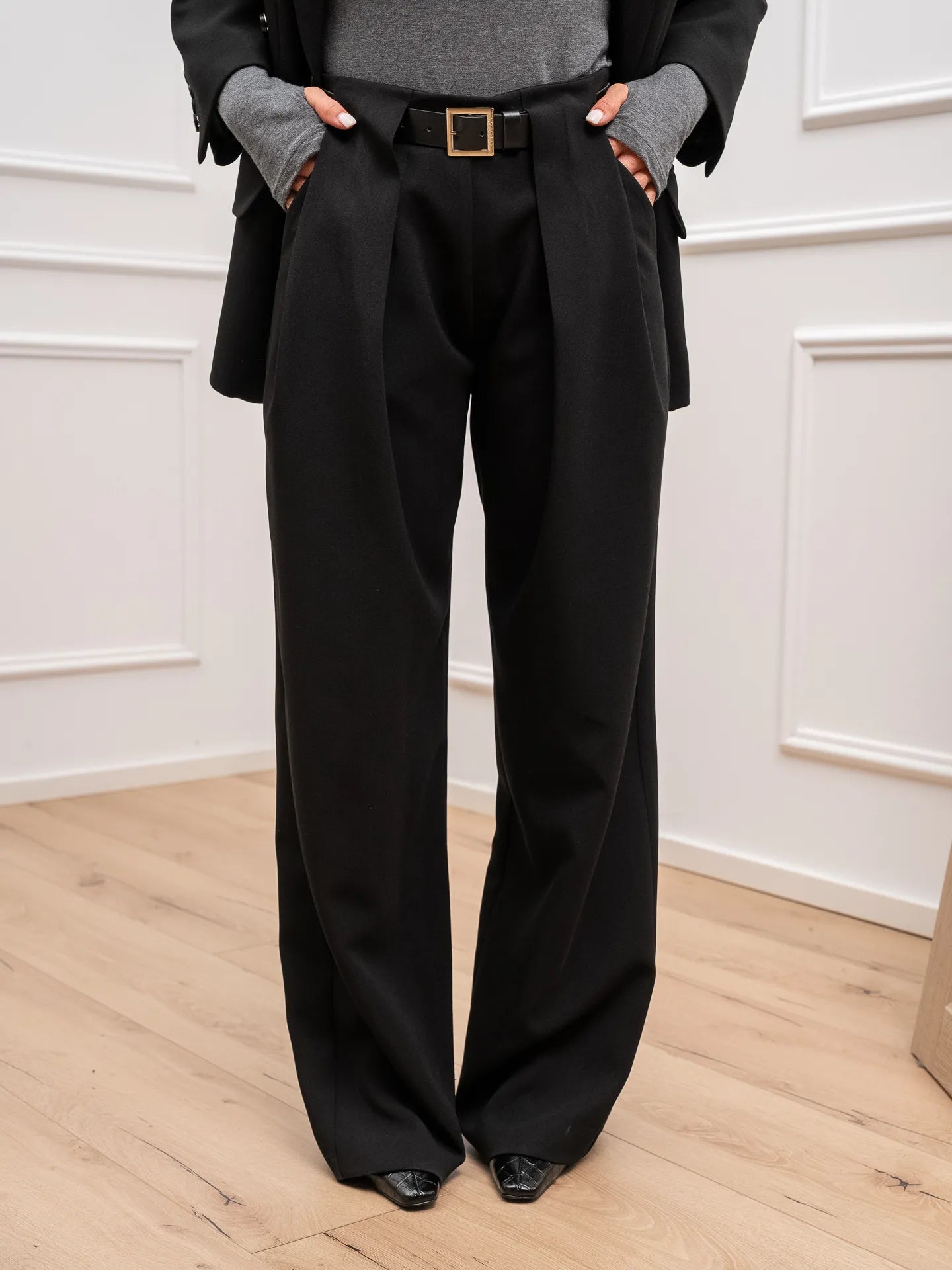 Pantaloni Ludo neri fiammato - Vicolo