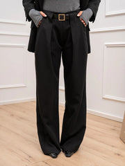 Pantaloni Ludo neri fiammato - Vicolo