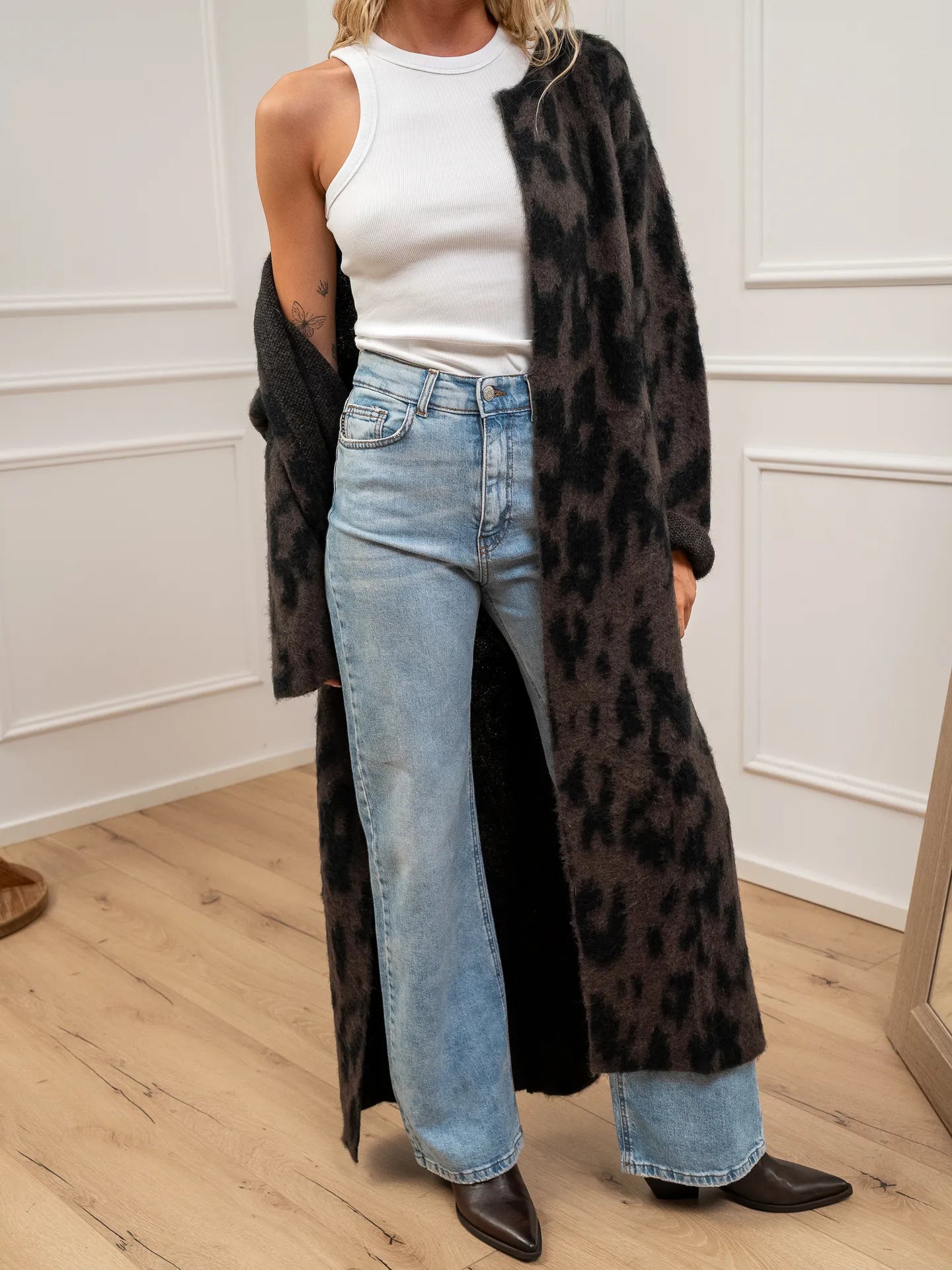 Maxi cardigan maculato lungo - Kontatto