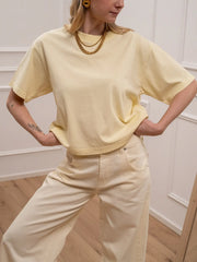 T shirt a scatoletta giallo burro - Vicolo