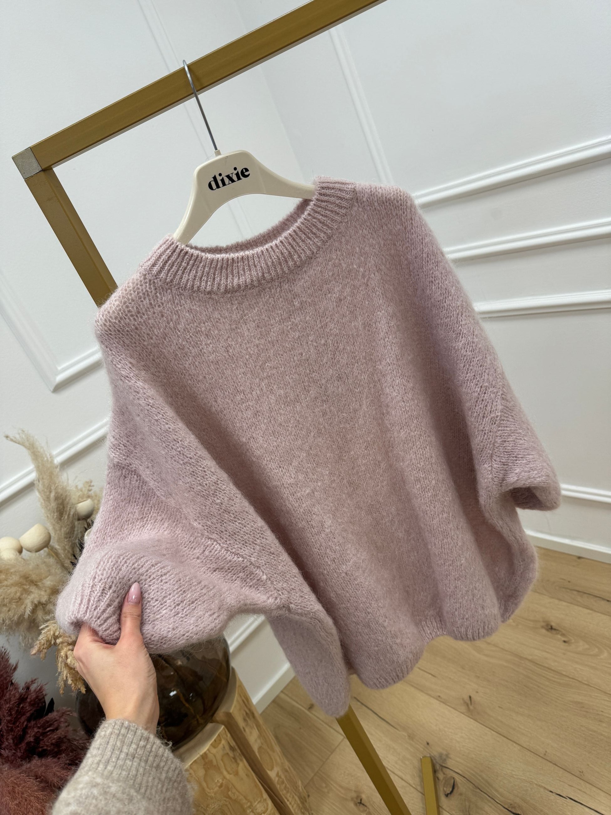 Maglia Gaia rosa in mohair mezza manica - Dixie